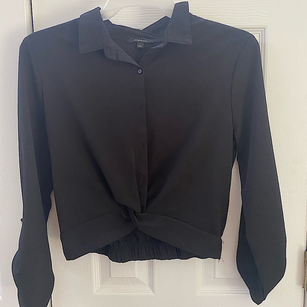 Black long sleeve formal shirt